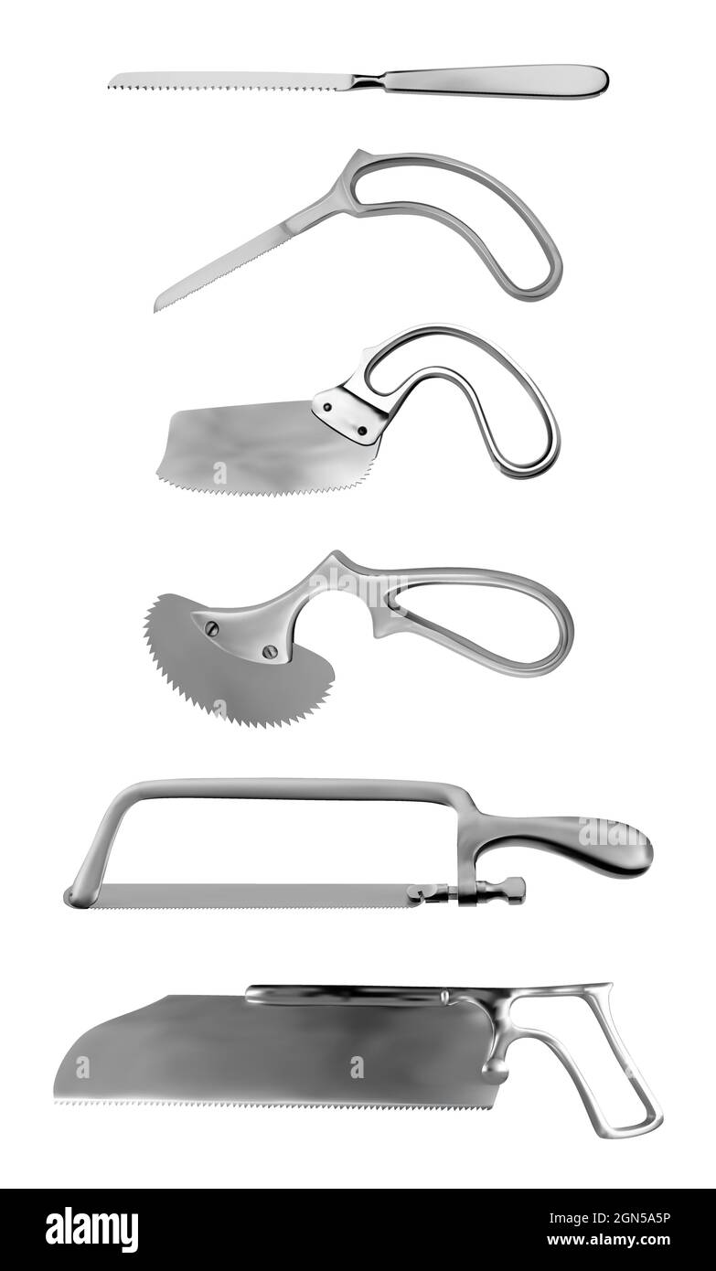 Surgical saws set. Charriere Bone Saw, knife saw, Bergman and Engel