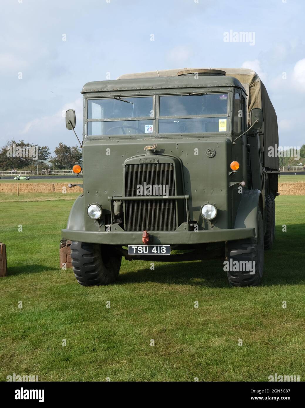September 2021 - Leyland Hippo Heavy British transport trucks  Military display at The Goodwood Revival race meeting for vintage cars and motorbikes. Stock Photo