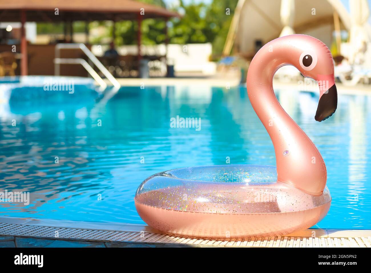 Inflatable ring in swimming pool Stock Photo - Alamy