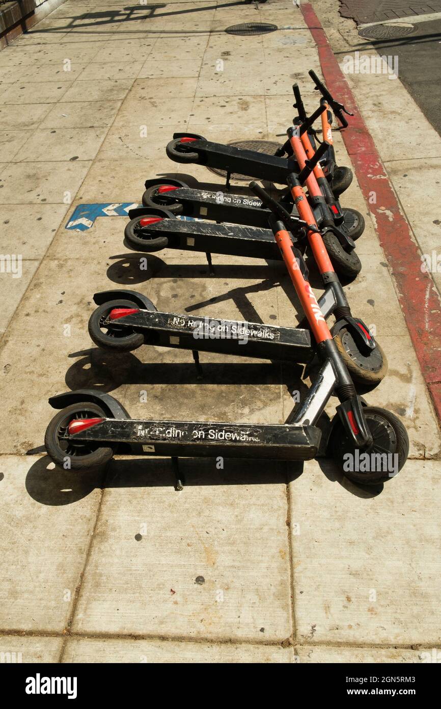 Escooters, Los Angeles, California, United States of America Stock