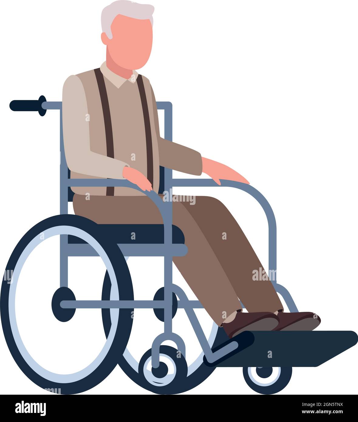 grandfather using wheelchair Stock Vector