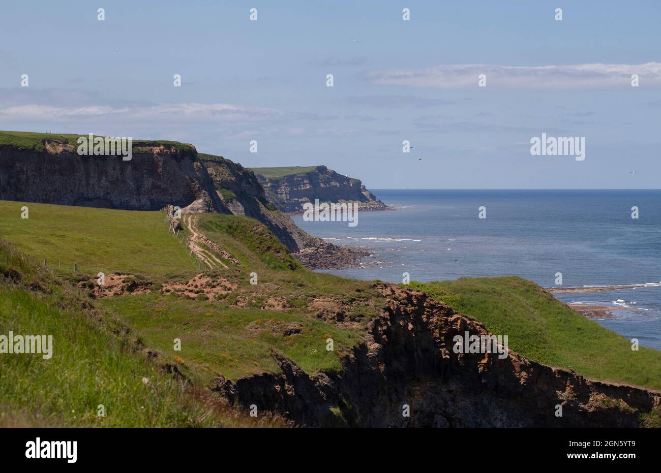 View of The Cleveland Way long distance footpath in North Yorkshire in Britain. Stock Photo
