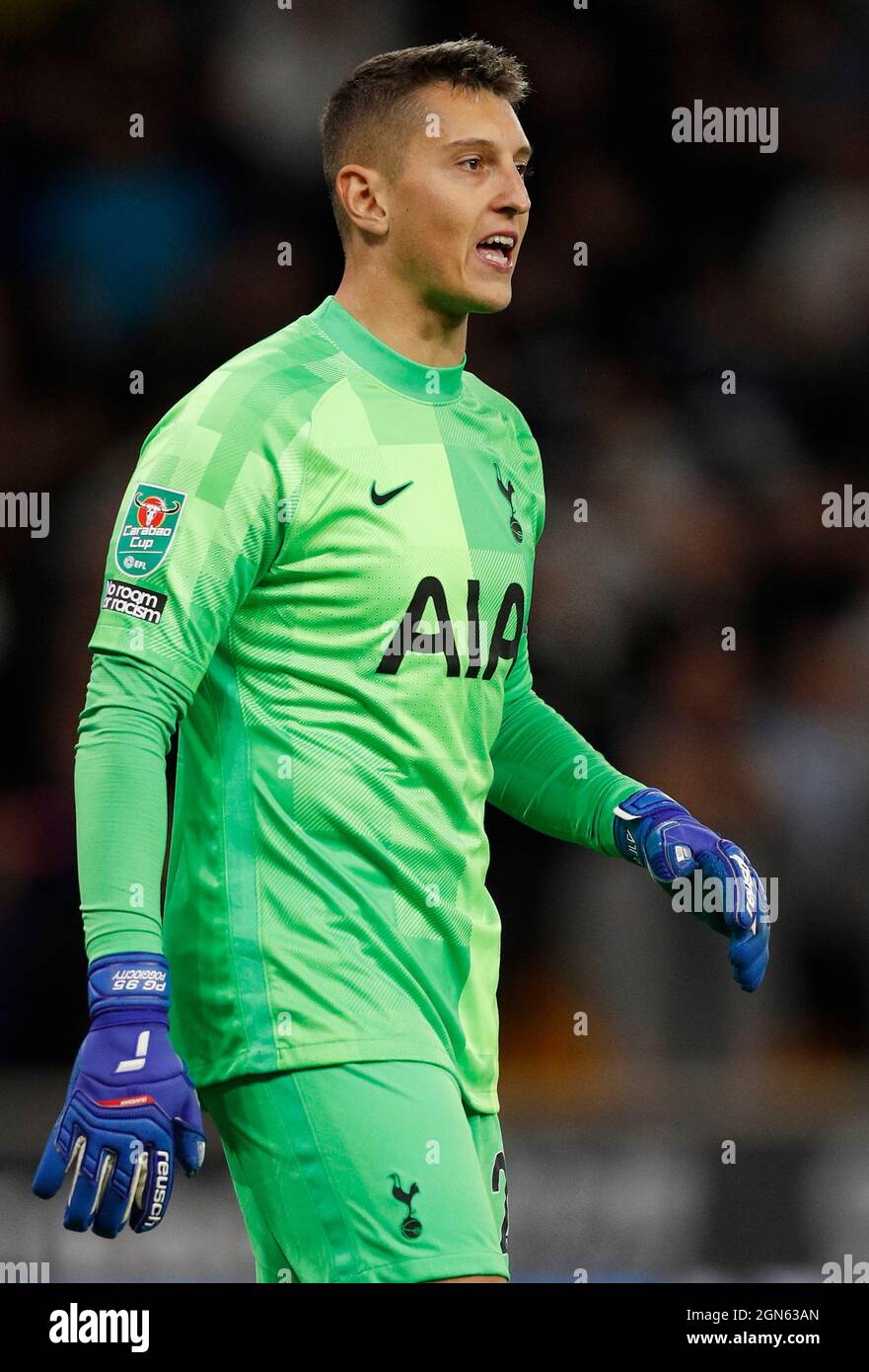 Wolverhampton, England, 22nd September 2021.  Pierluigi Gollini of Tottenham during the Carabao Cup match at Molineux, Wolverhampton. Picture credit should read: Darren Staples / Sportimage Credit: Sportimage/Alamy Live News Stock Photo