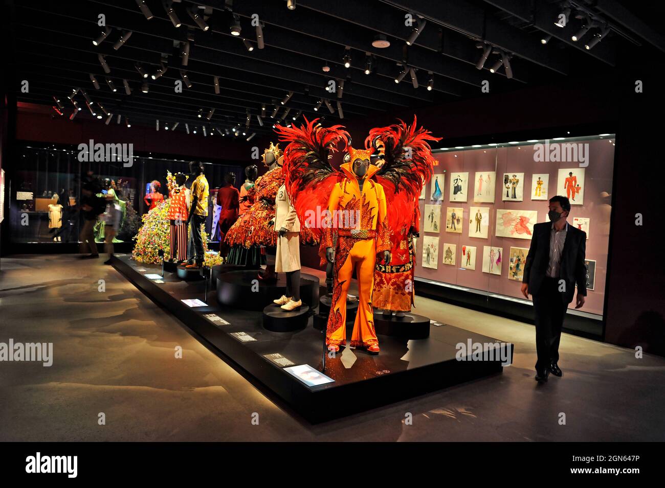 Movie costumes display at the Academy Museum of Motion Pictures, Los Angeles, California, Stock Photo