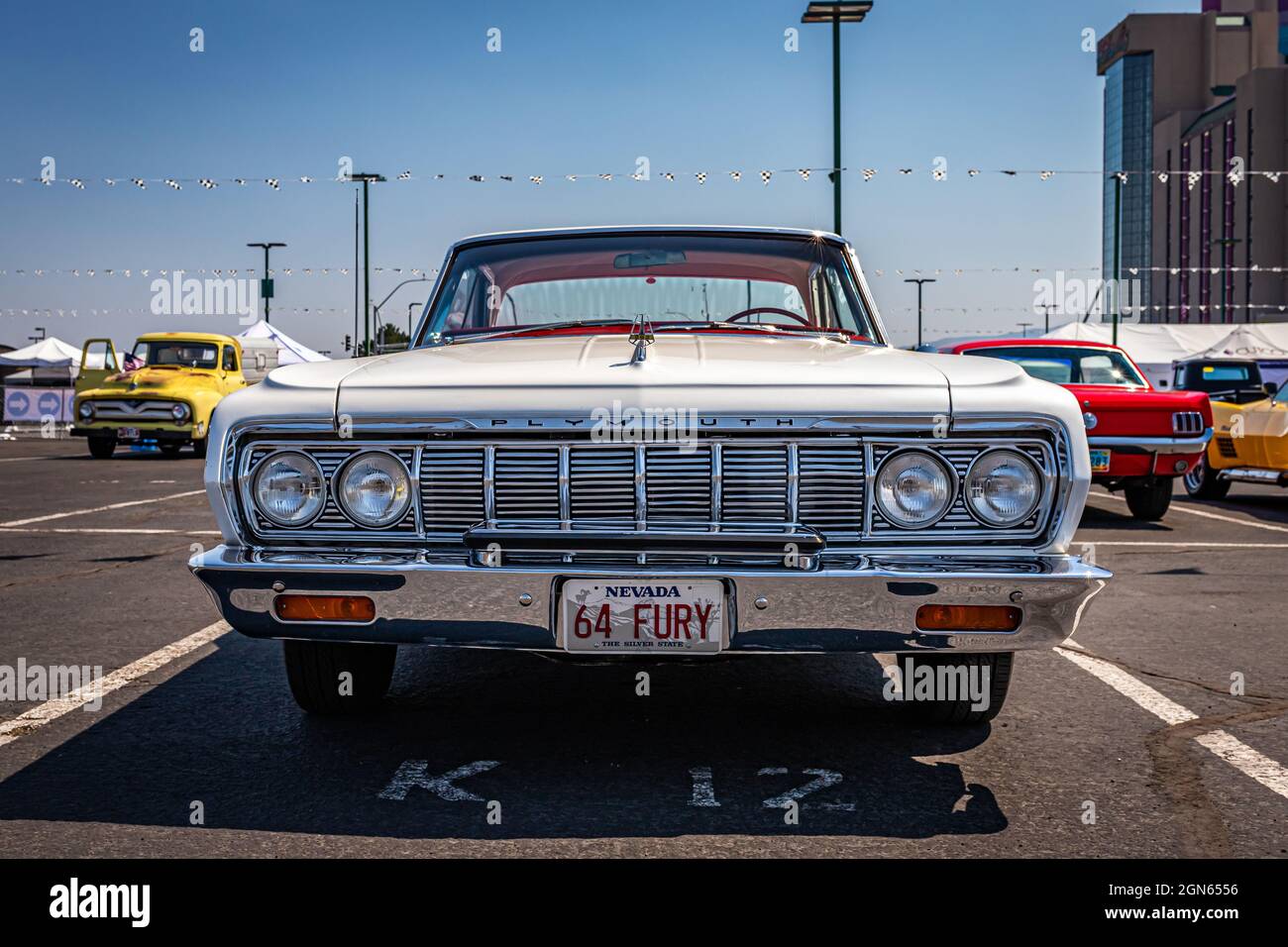 Reno, NV - August 3, 2021: 1964 Plymouth Sport Fury hardtop coupe at a local car show. Stock Photo