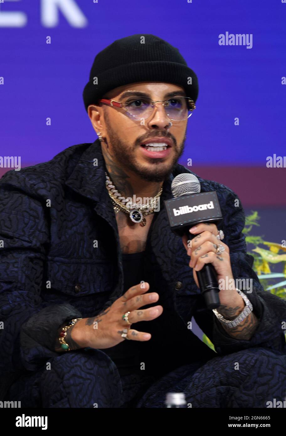 MIAMI BEACH, FLORIDA - SEPTEMBER 22: The Superstar Q + A with Daddy Yankee  during Billboard Latin Music Week 2021 at Faena Forum on September 22, 2021  in Miami Beach, Florida. (Photo