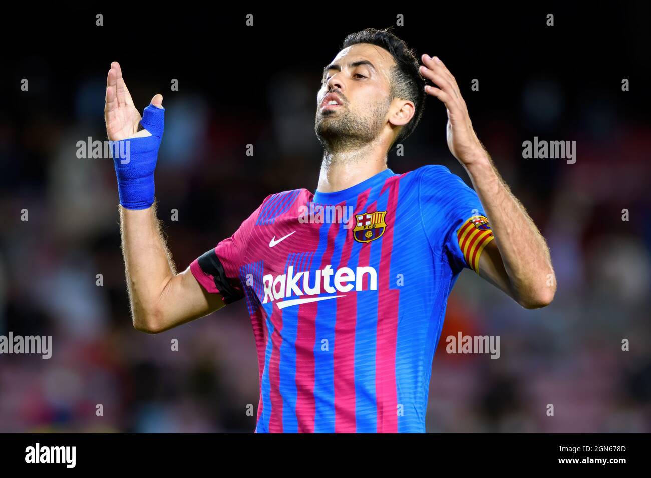 BARCELONA SEP 20 Sergio Busquets in action during the La Liga match