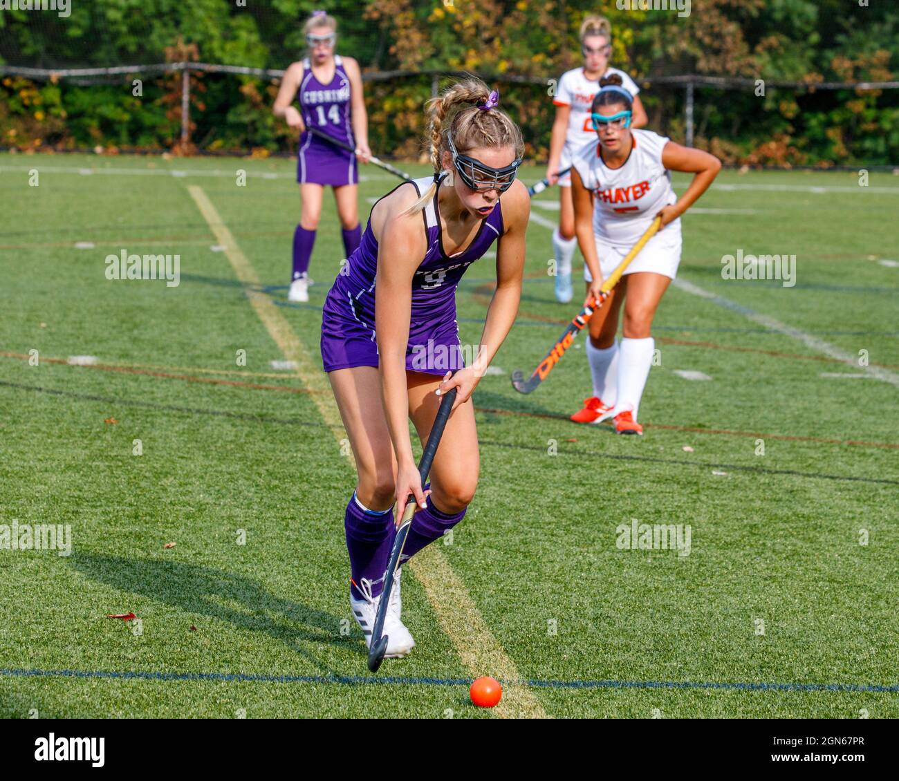 Girls field hockey played in Massachusetts Stock Photo Alamy