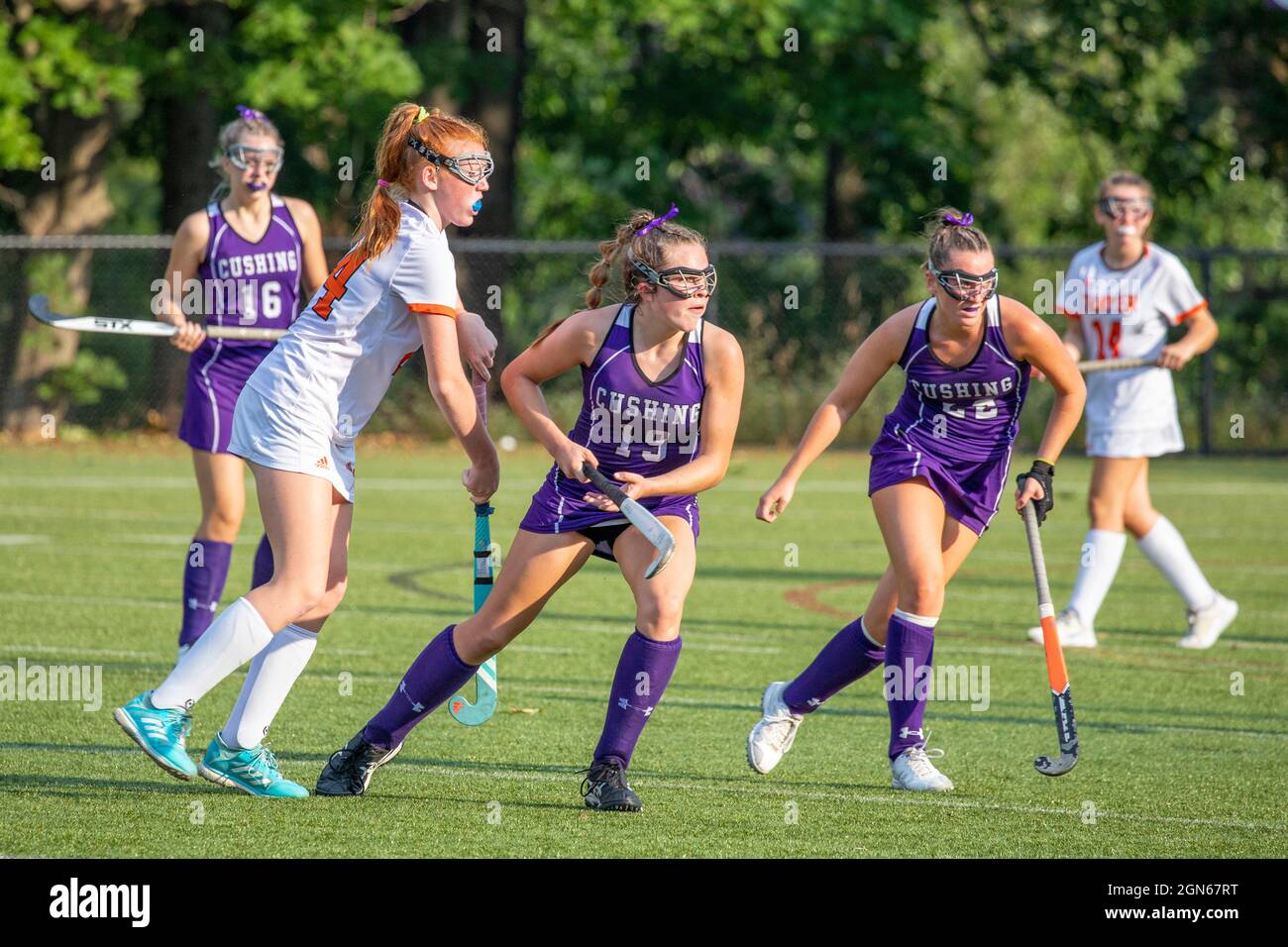 Girls field hockey played in Massachusetts Stock Photo Alamy