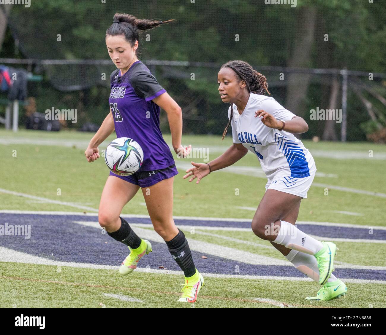 High School girls varsity soccer Stock Photo