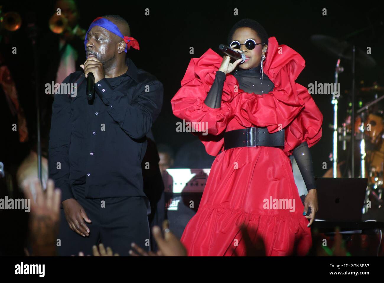 New York, NY, USA. 22nd Sep, 2021. Wyclef Jean and Lauryn Hill pictured ...