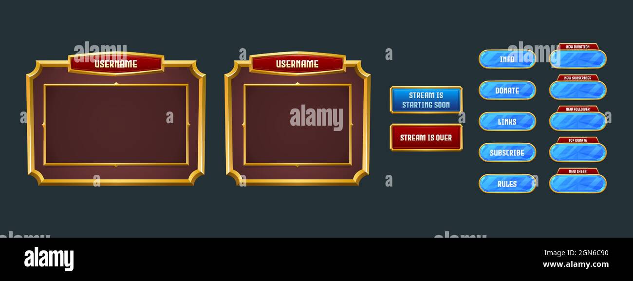 Stream overlay game twitch frame Streaming screen username panels Stream overlay game twitch frame Streaming screen username panels
