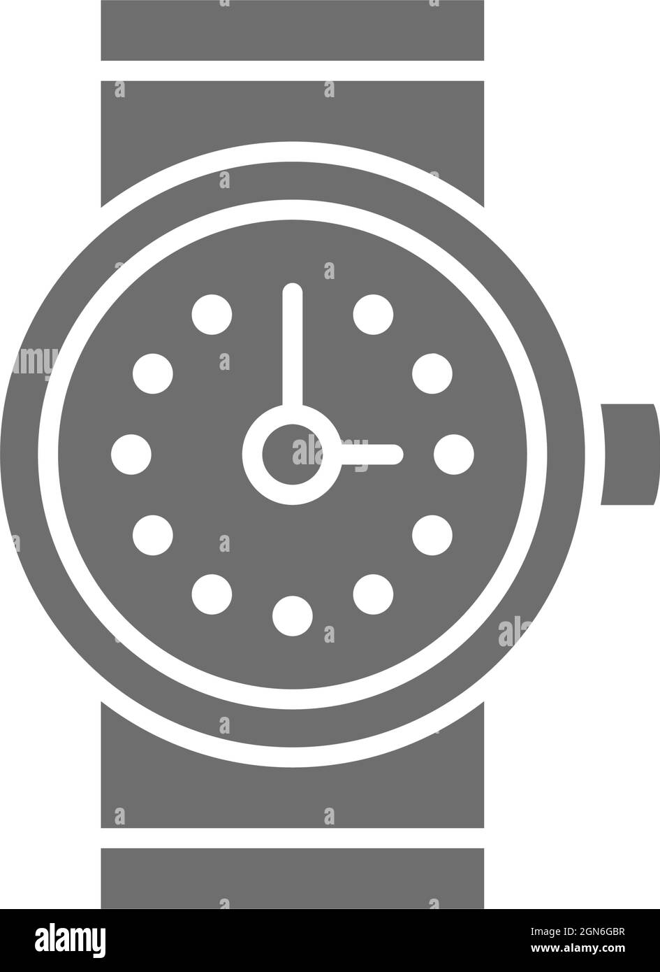 Watch, clock grey icon. Isolated on white background Stock Vector Image