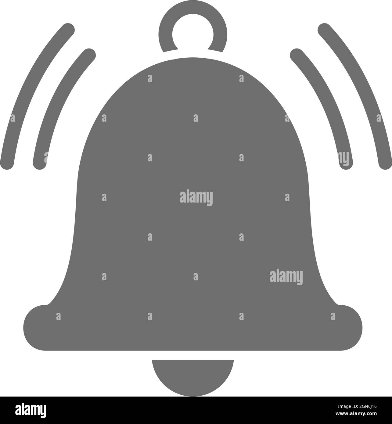 Notification bell, alarm, service handbell grey icon Stock Vector Image ...