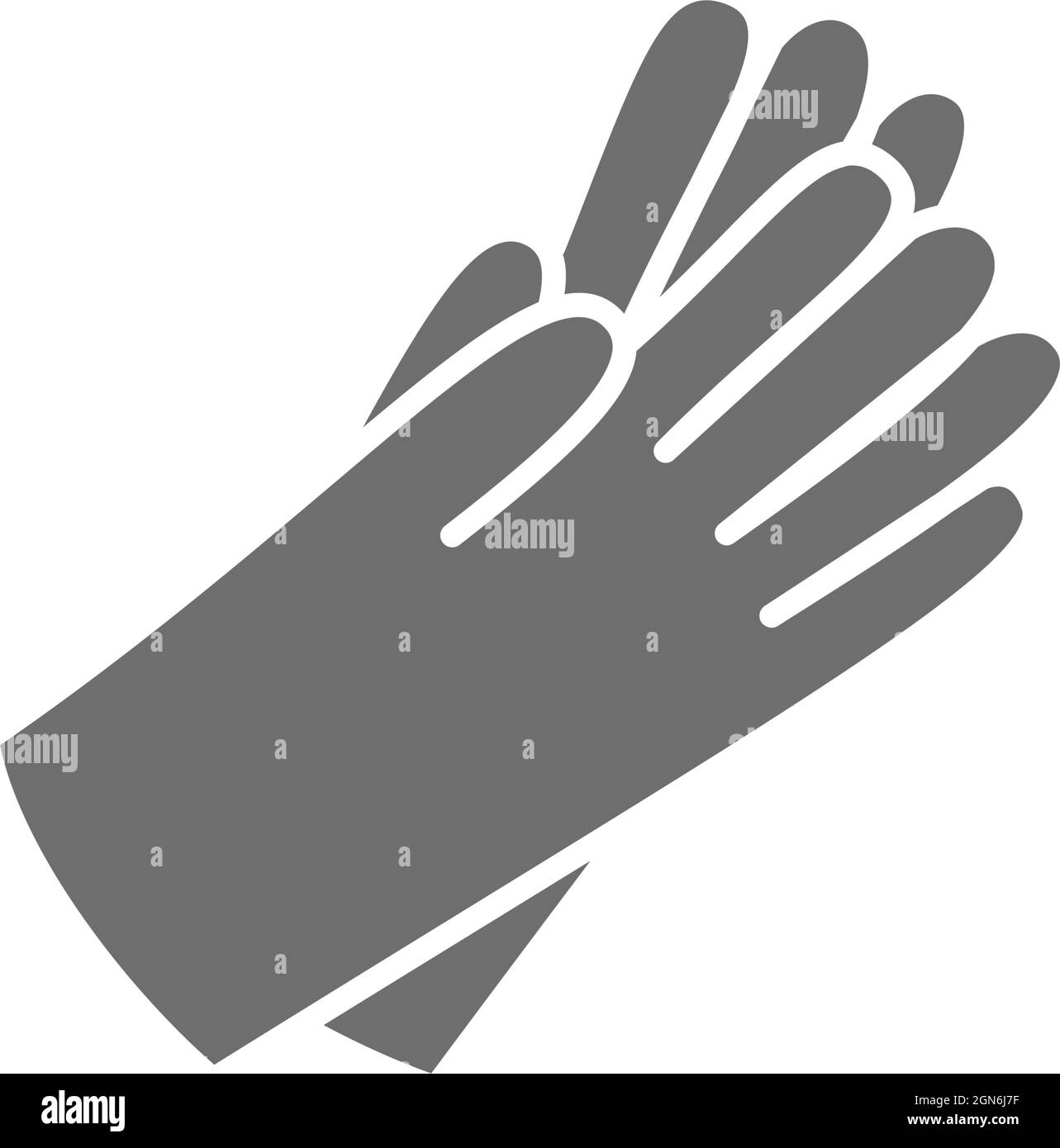 Protective rubber gloves grey icon. Isolated on white background Stock Vector