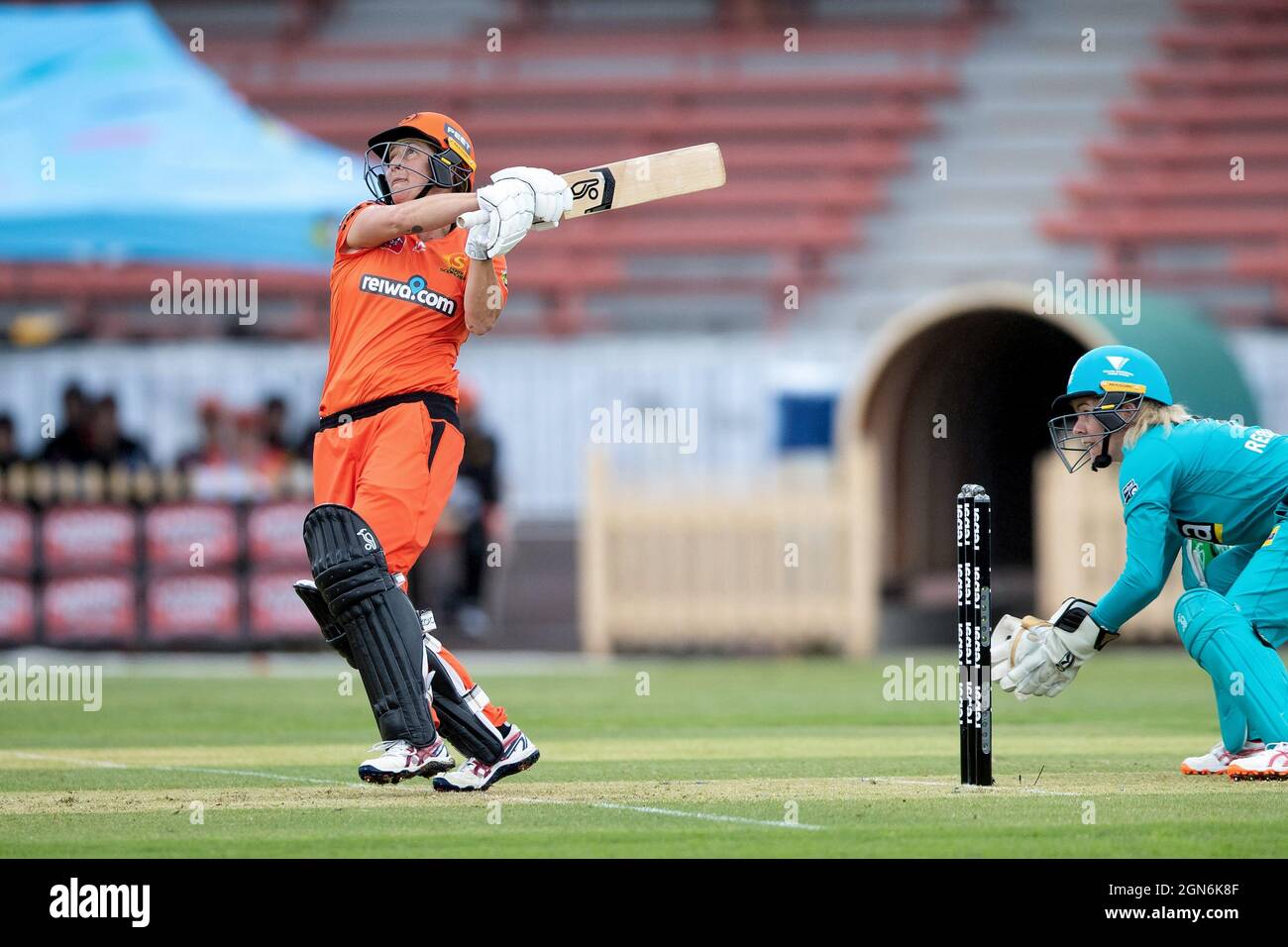 Beth Mooney of the Perth Scorchers plays a shot during the week 1 Womens Big Bash