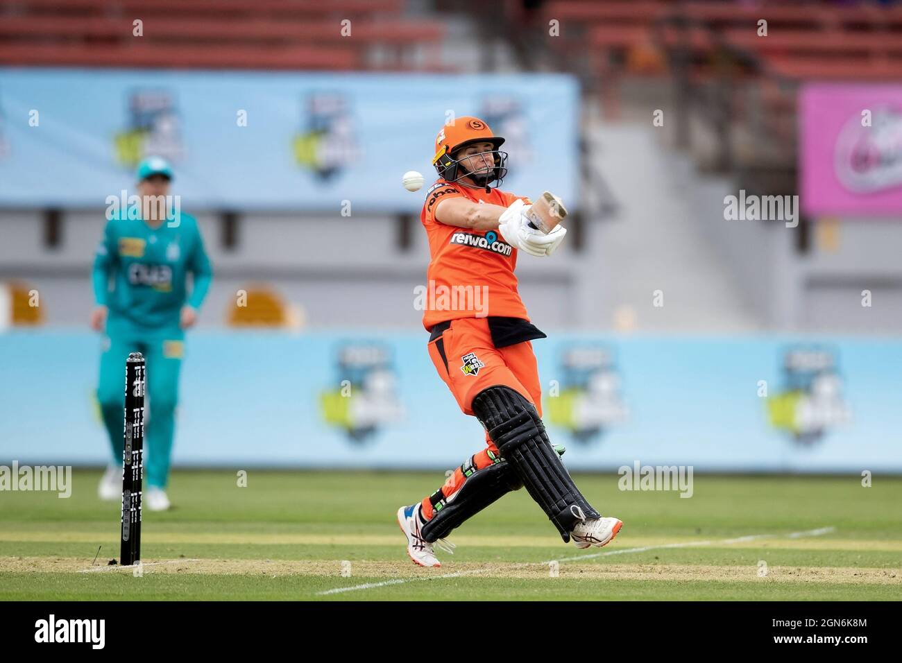 Amy Jones of the Perth Scorchers plays a shot during the week 1 Womens Big Bash