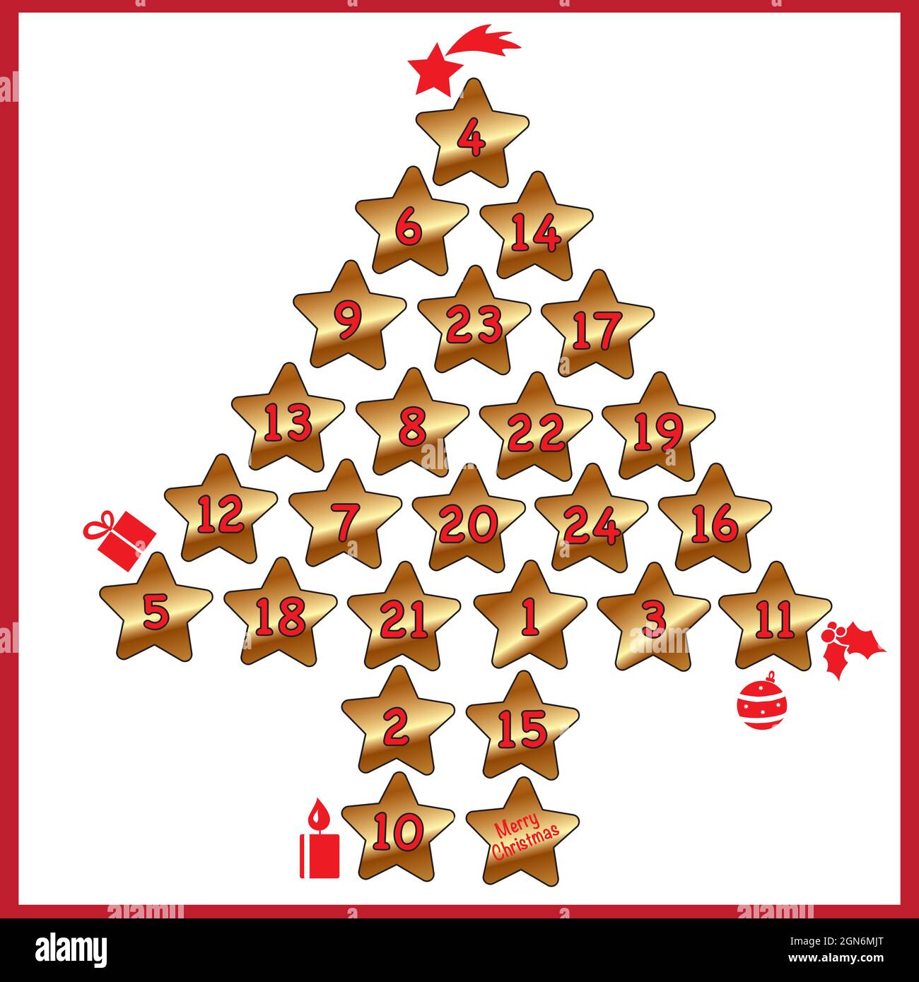 funny advent calendar with stars and numbers Stock Photo Alamy