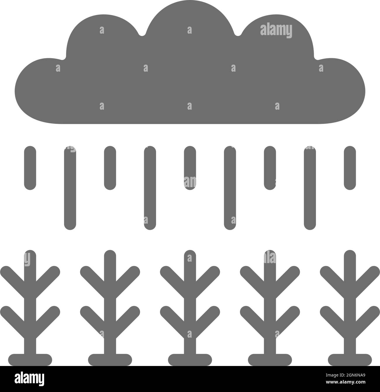 Field under rain grey icon. Isolated on white background Stock Vector