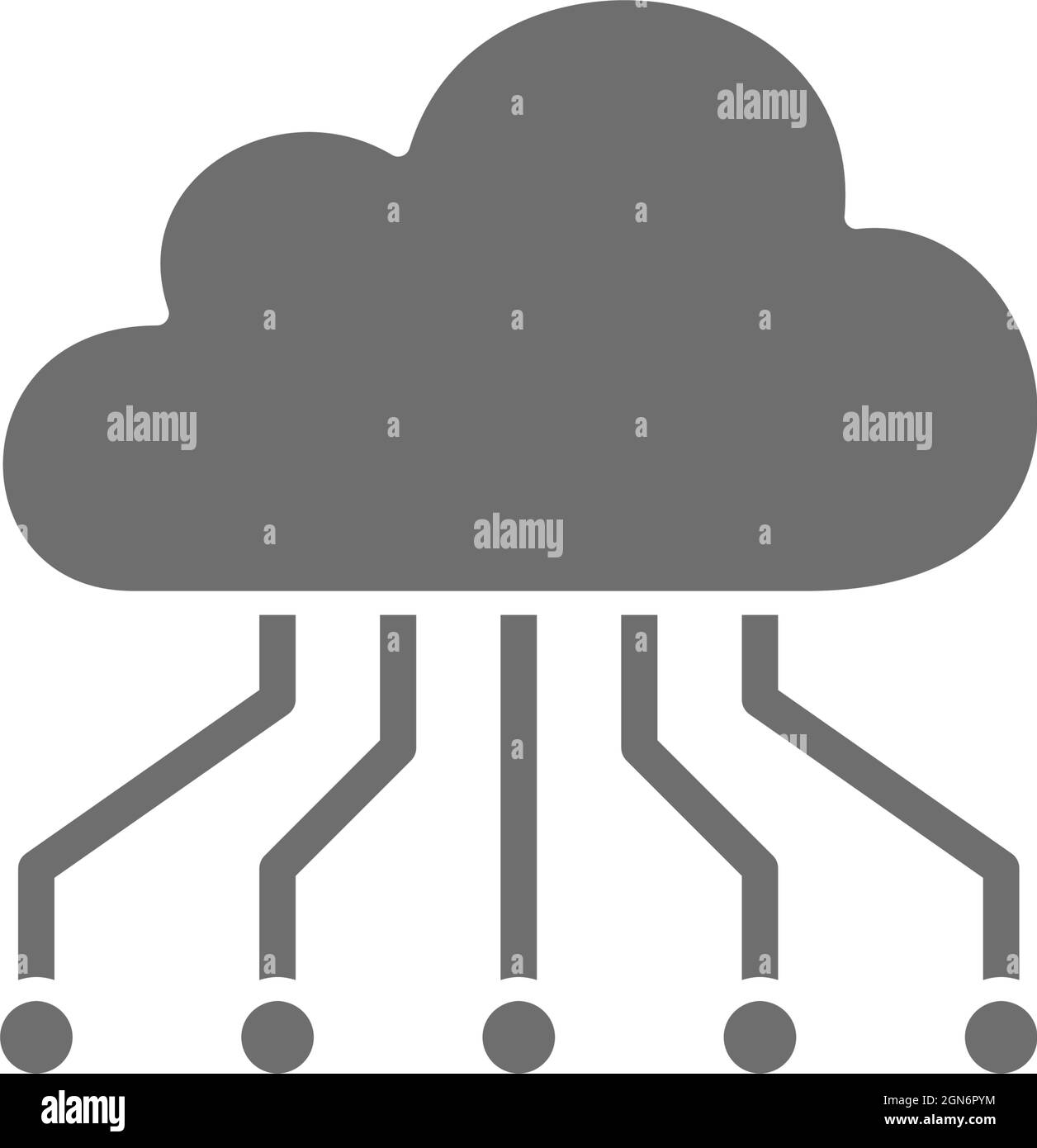 Cloud with closed contacts, blockchain grey icon. Stock Vector