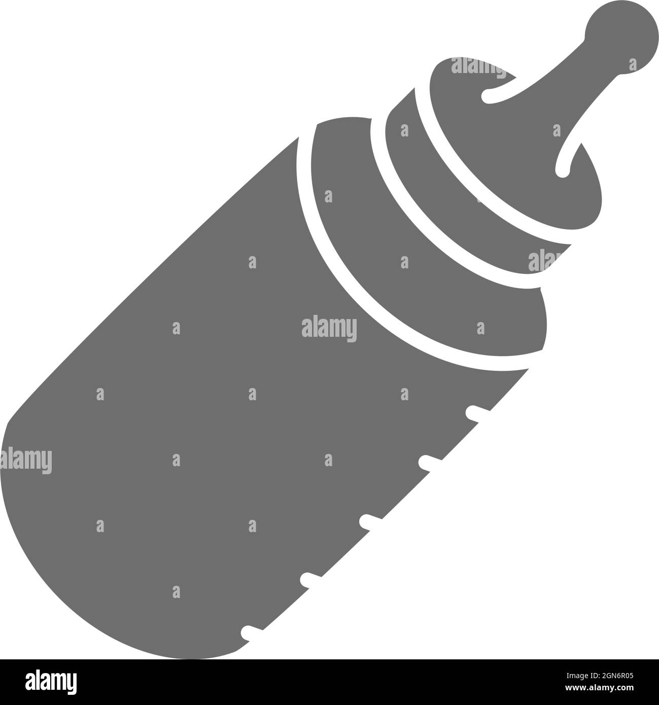 Baby bottle grey icon. Isolated on white background Stock Vector Image ...