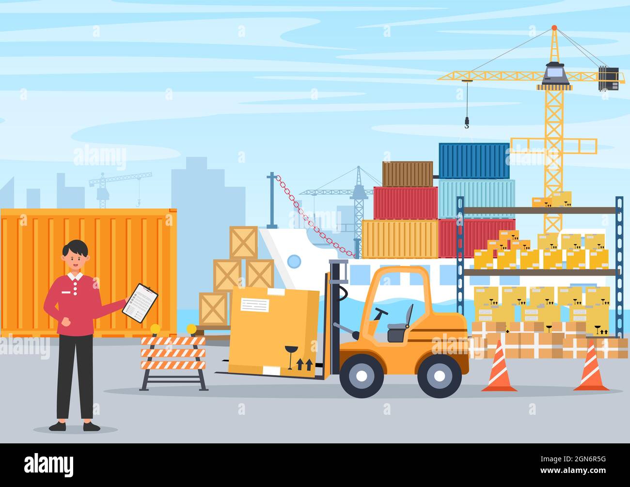 Cargo Shipping Container Logistics Delivery with the Concept of ...