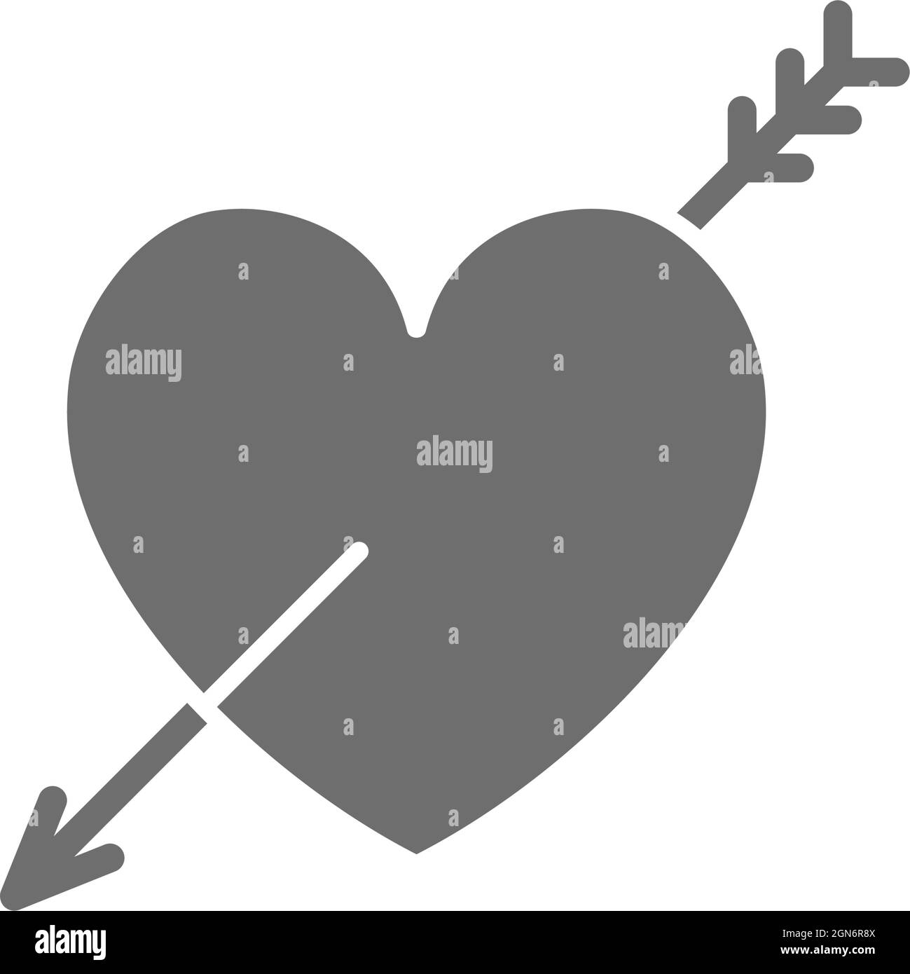 Valentine heart with arrow Black and White Stock Photos & Images - Alamy