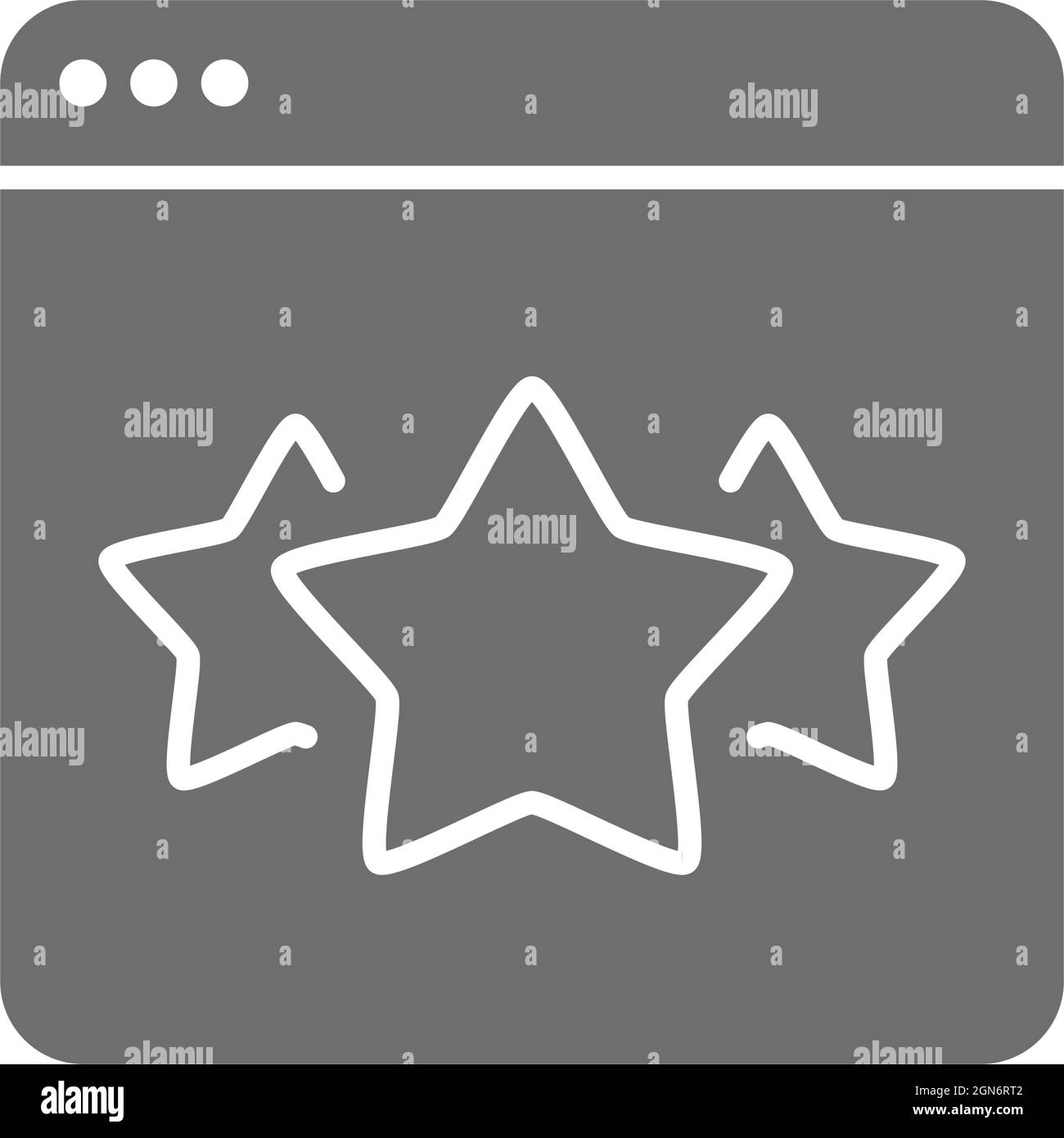 Stars in browser, best choice website, feedback grey icon Stock Vector
