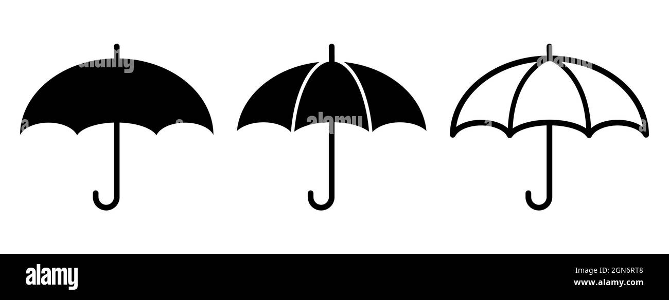 Umbrella vector icons. Parasol simple black icon. Vector illustration ...