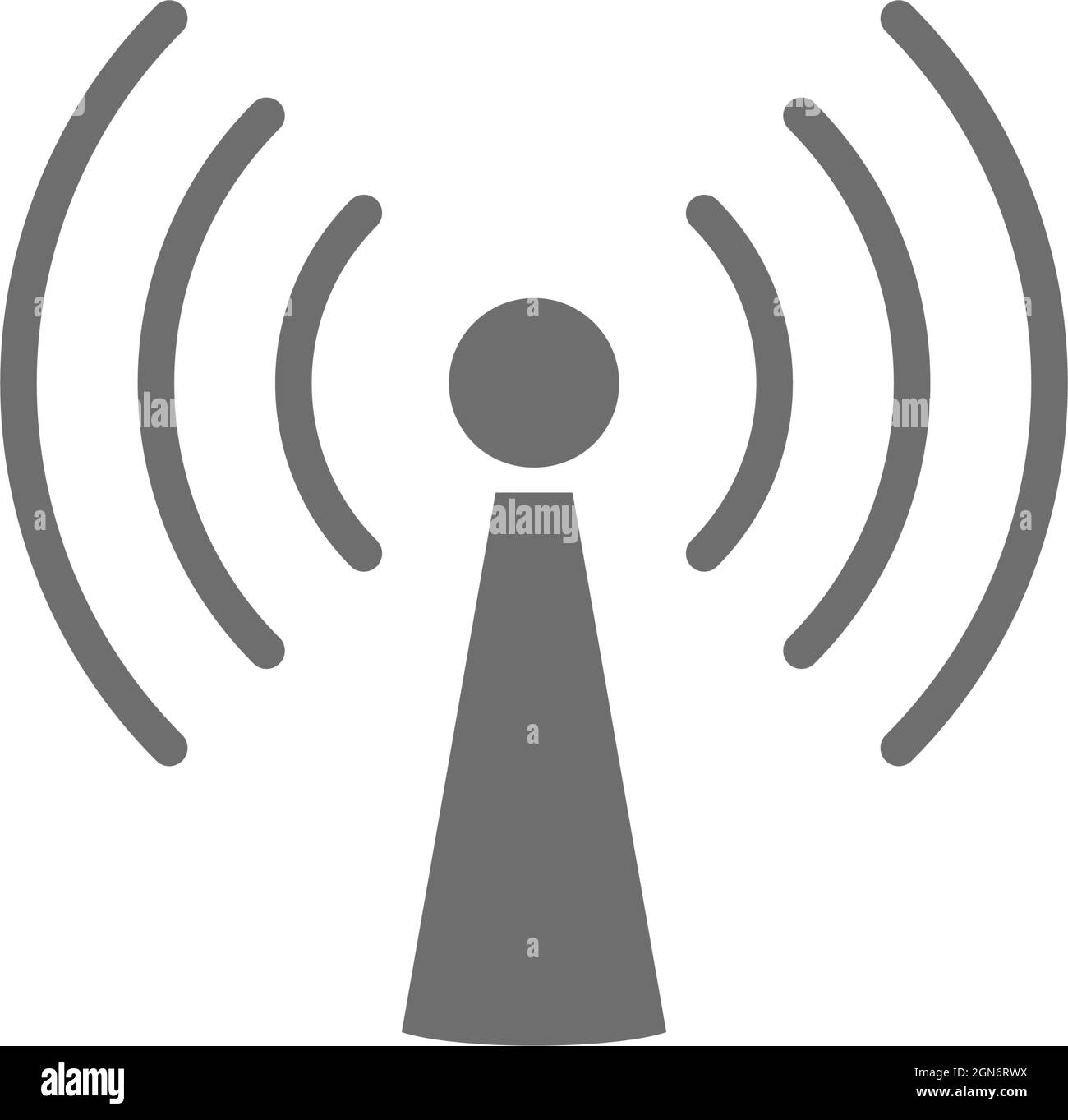 Wifi tower, antenna grey icon. Isolated on white background Stock ...