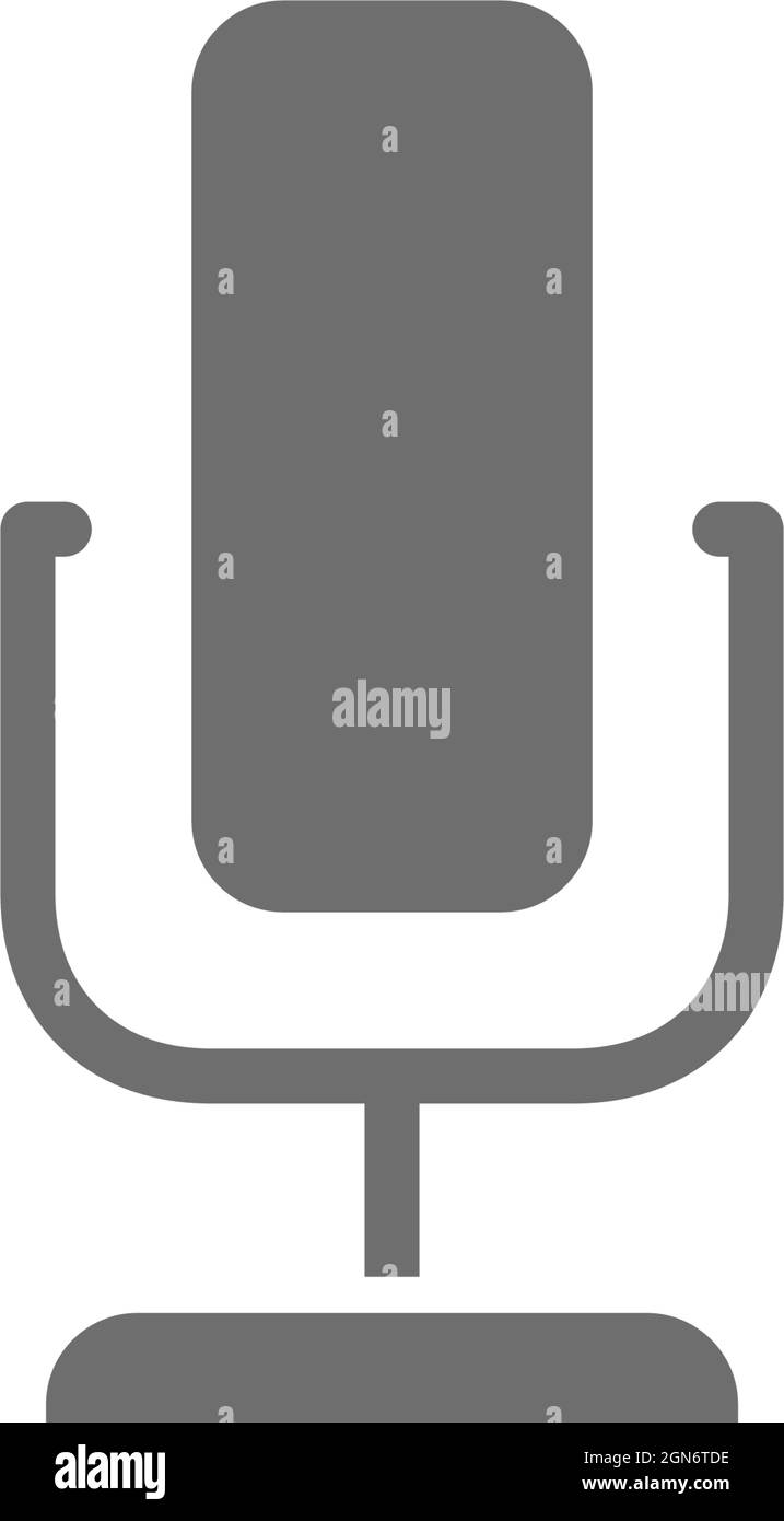 Microphone grey icon. Isolated on white background Stock Vector Image ...