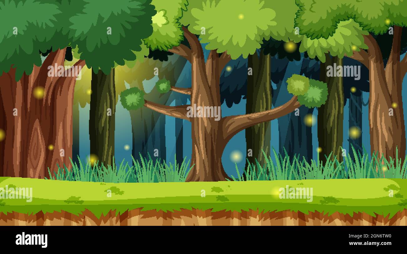Enchanted forest landscape background illustration Stock Vector Image & Art  - Alamy