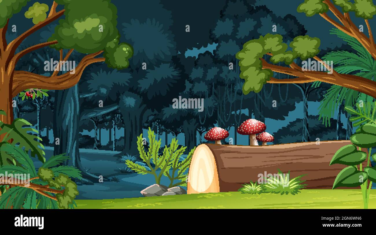 Nature forest landscape background illustration Stock Vector Image ...