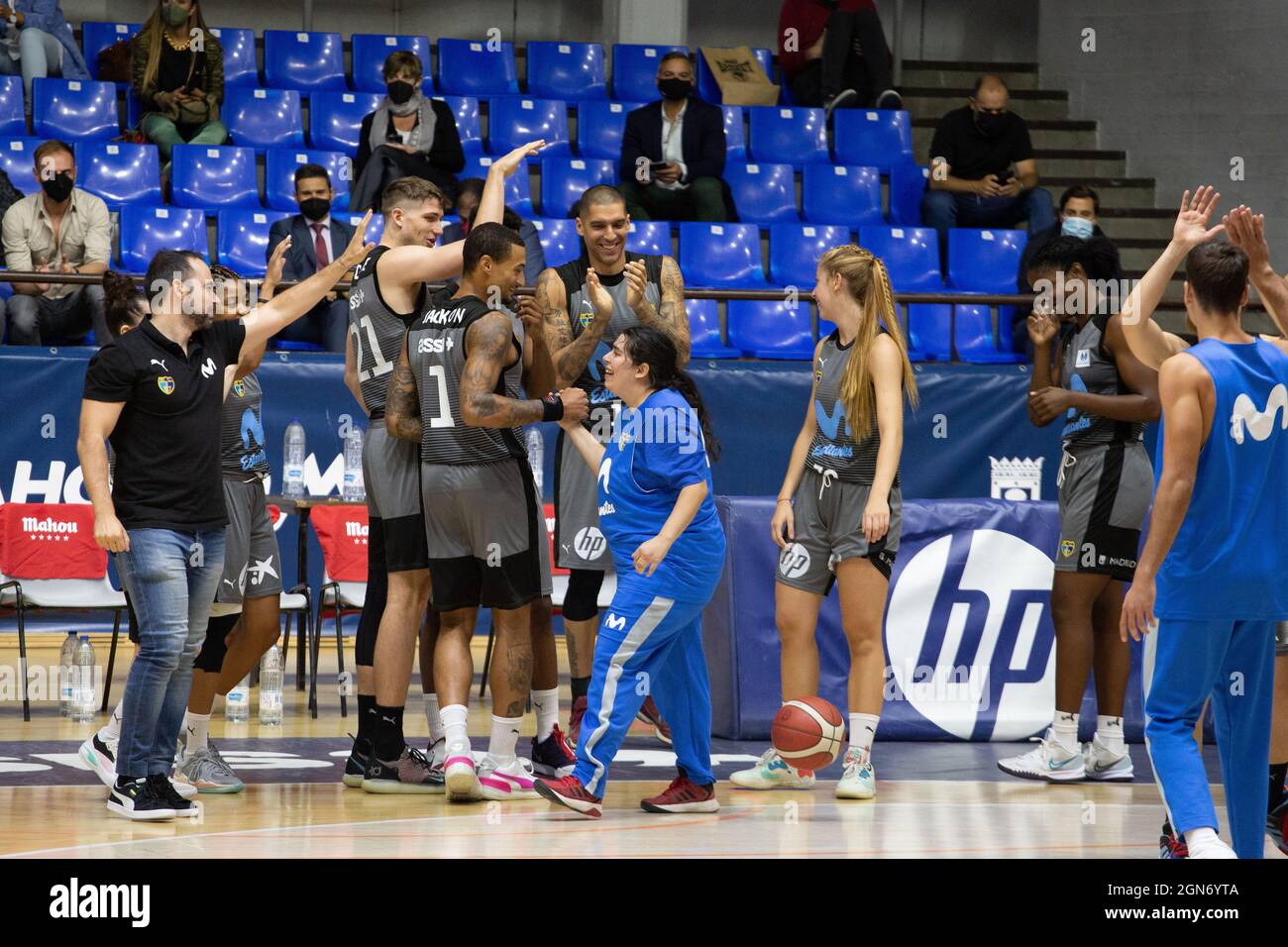 MADRID, Spain. 22nd Sep, 2021. Nora Martins Villarino is congratulated by her teammates from the black team. Credit: Oscar Ribas Torres/Medialys Images/Sipa USA Credit: Sipa USA/Alamy Live News Stock Photo