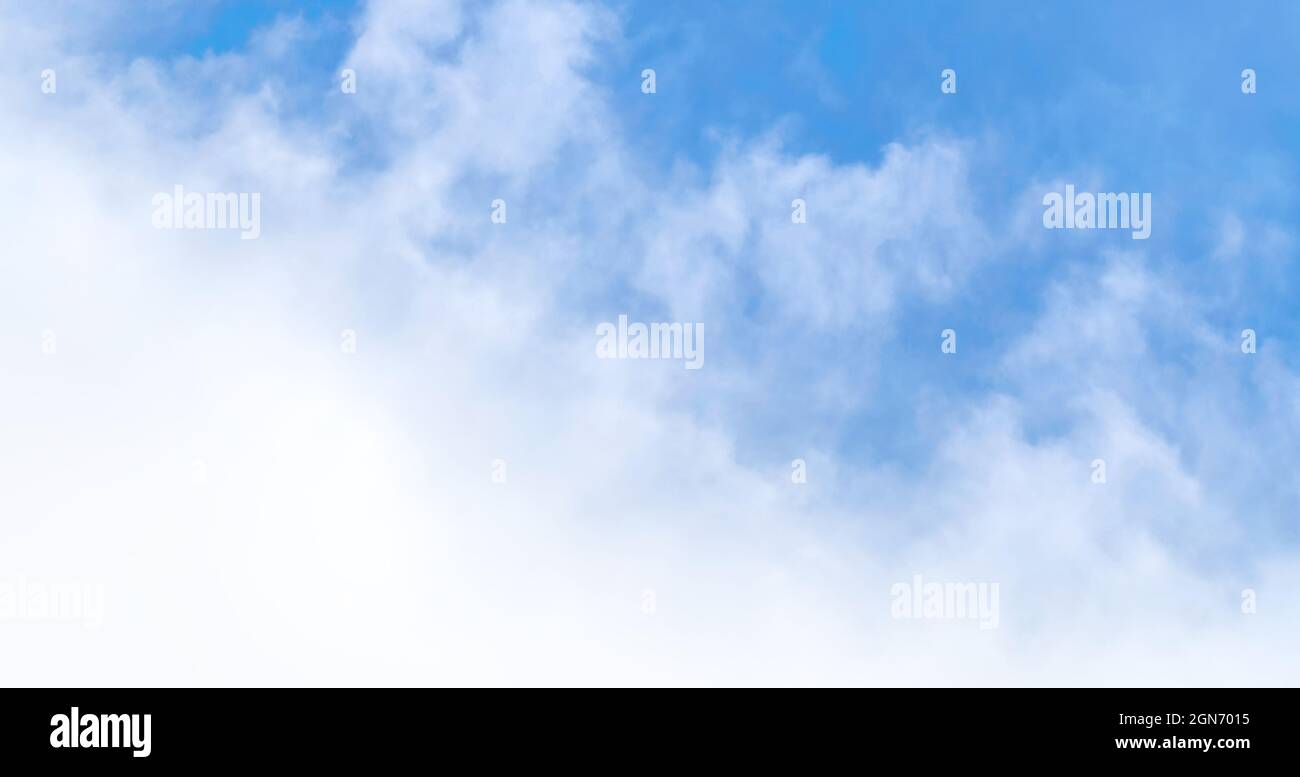 Blue sky background with white clouds. Panorama Stock Photo - Alamy