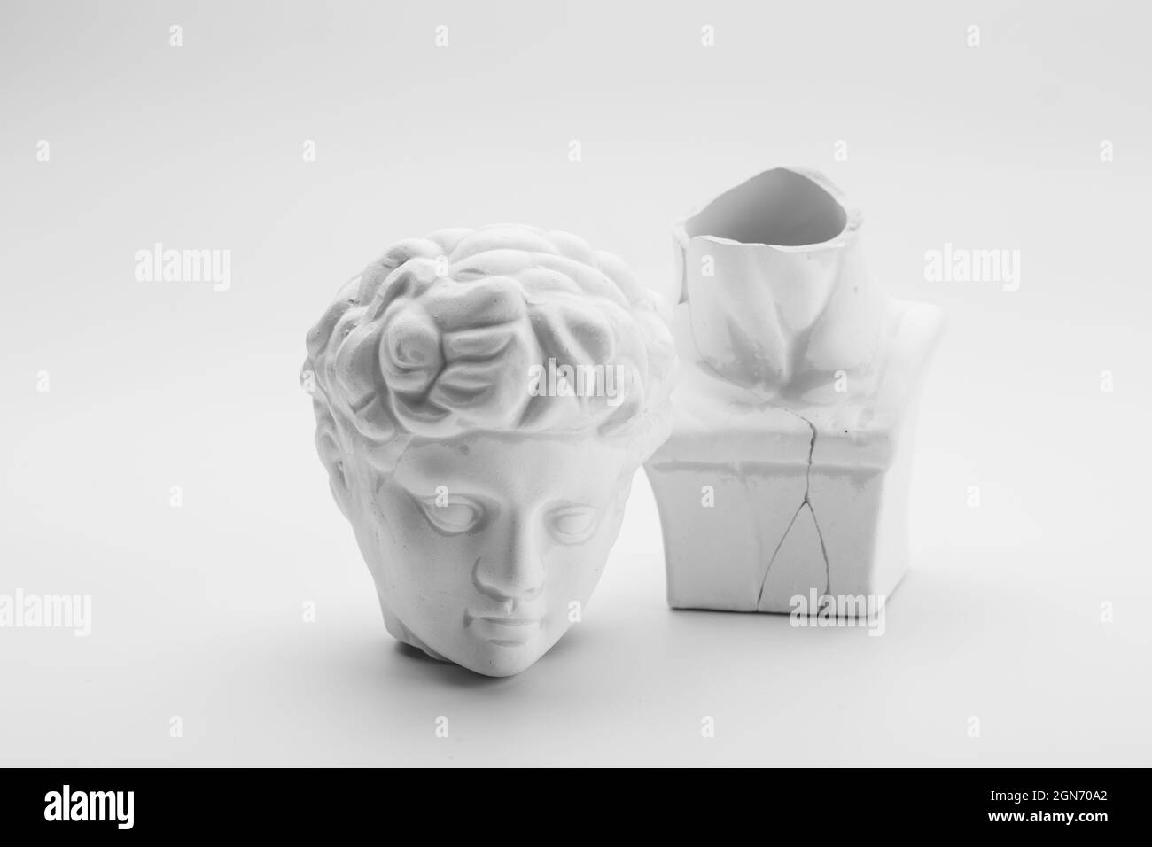 Broken plaster head sculpture of David Stock Photo Alamy