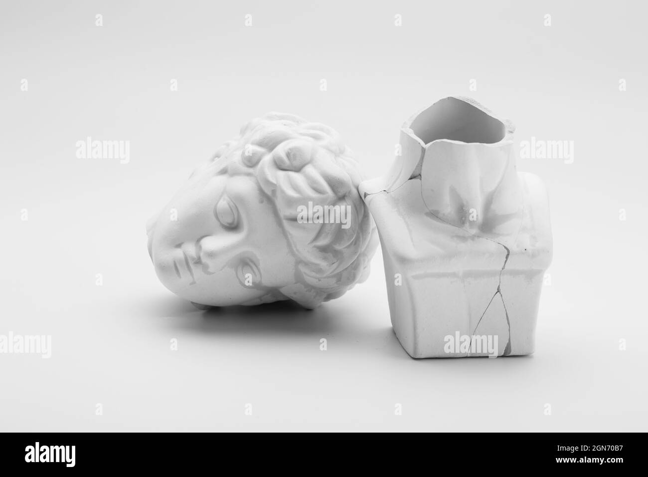 Broken plaster head sculpture of David Stock Photo Alamy