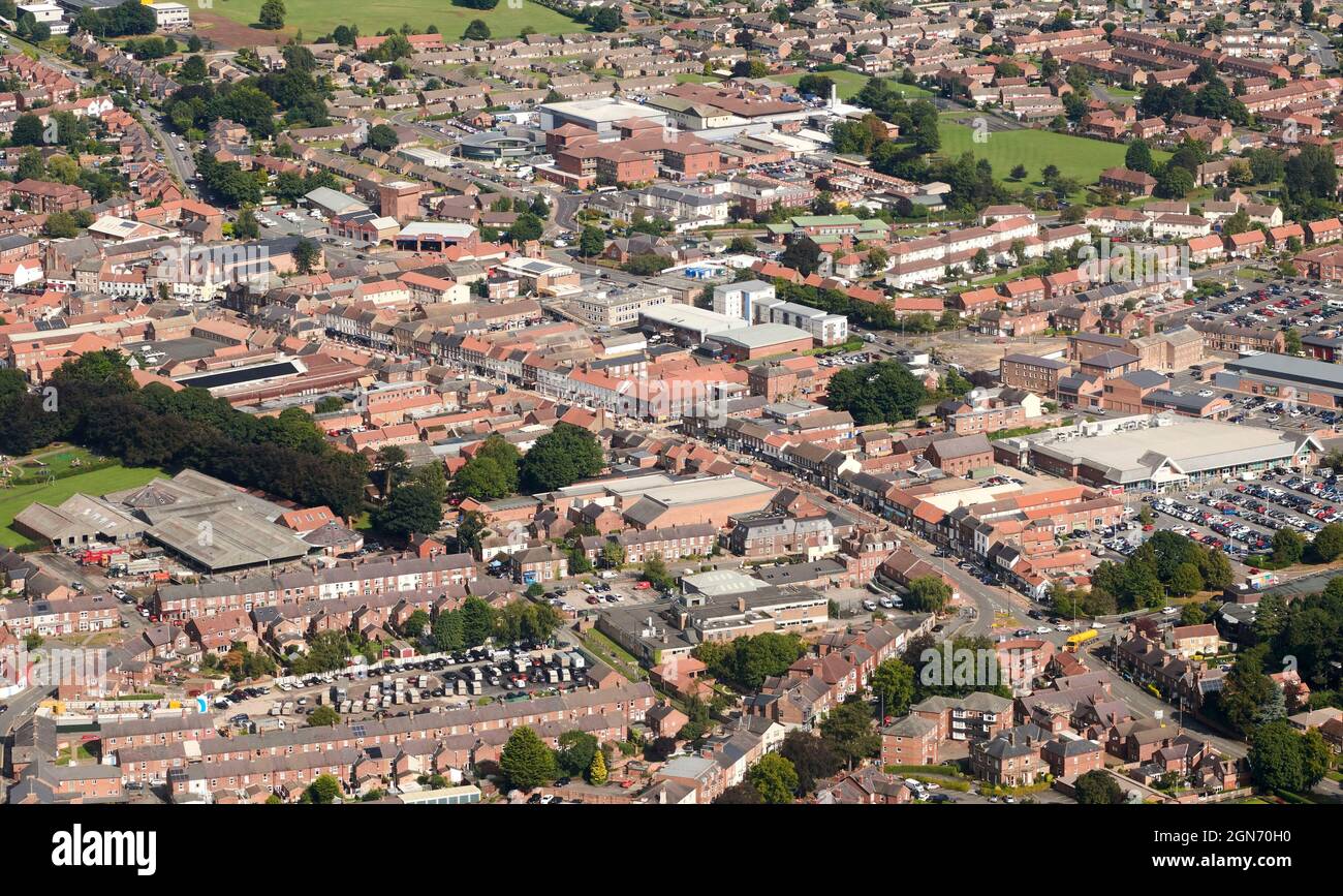 An aerial view of the regional centre, Northallerton, North Yorkshire, Northern England, UK Stock Photo