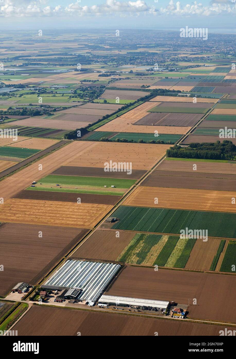 Field patterns in High yield market gardening agricultural land near