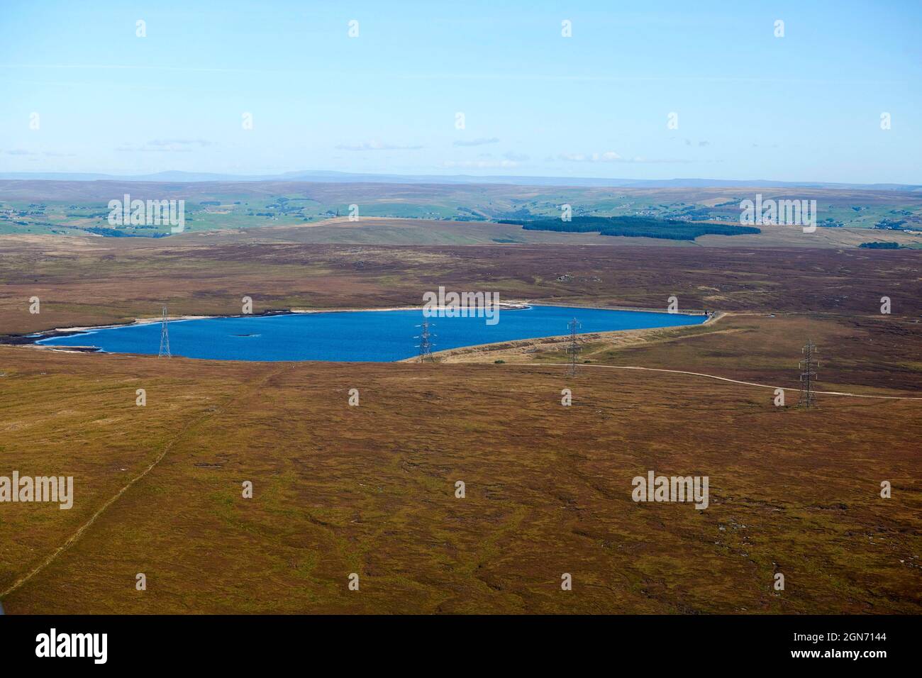 Drinking water storage reservoirs mid pennines between Rochdale and halifax, Northern England, UK Stock Photo