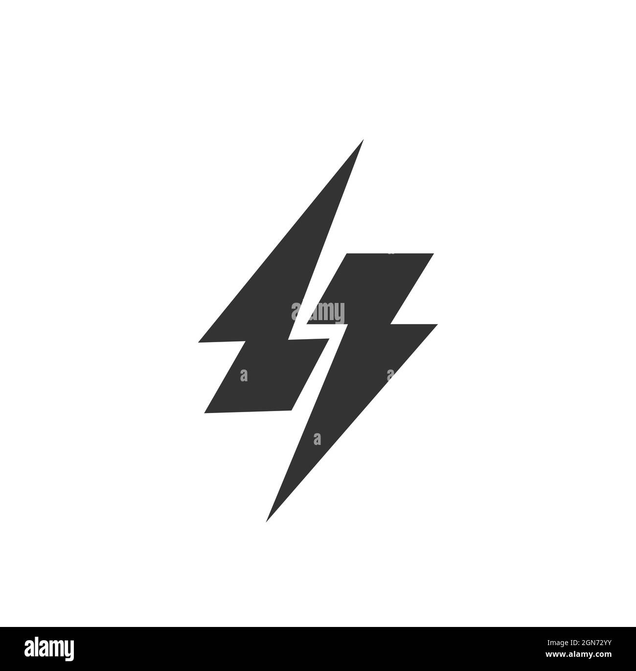 Thunder logo isolated on white background, charge sign Stock Vector