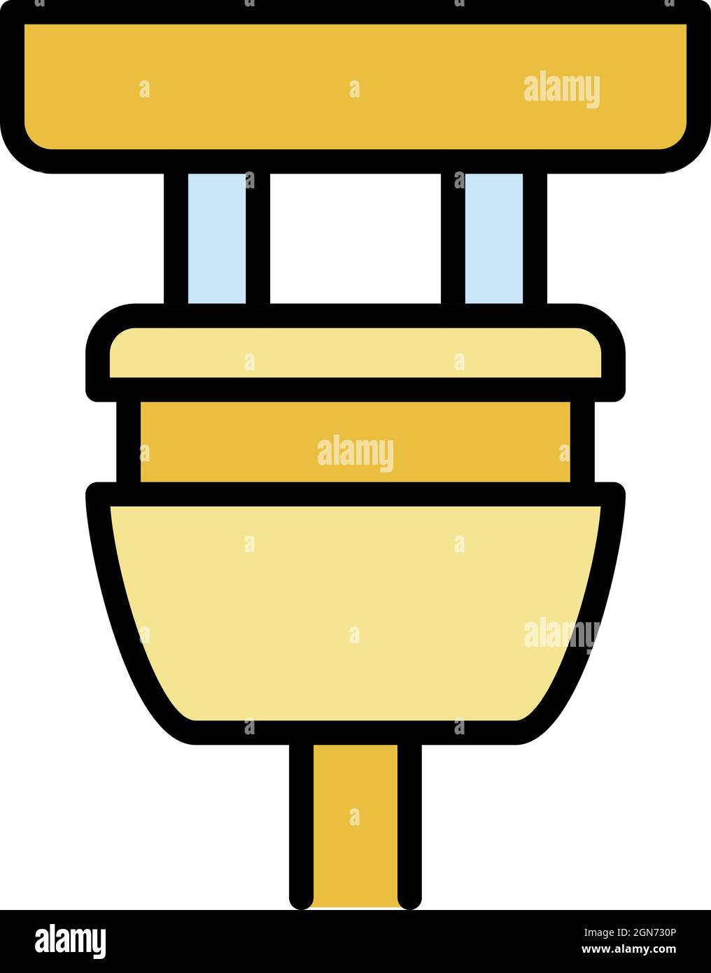 Plugged plug icon. Outline plugged plug vector icon color flat isolated Stock Vector
