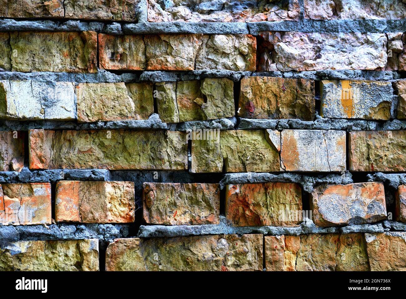 Big full background of detailed old brick wall Stock Photo - Alamy