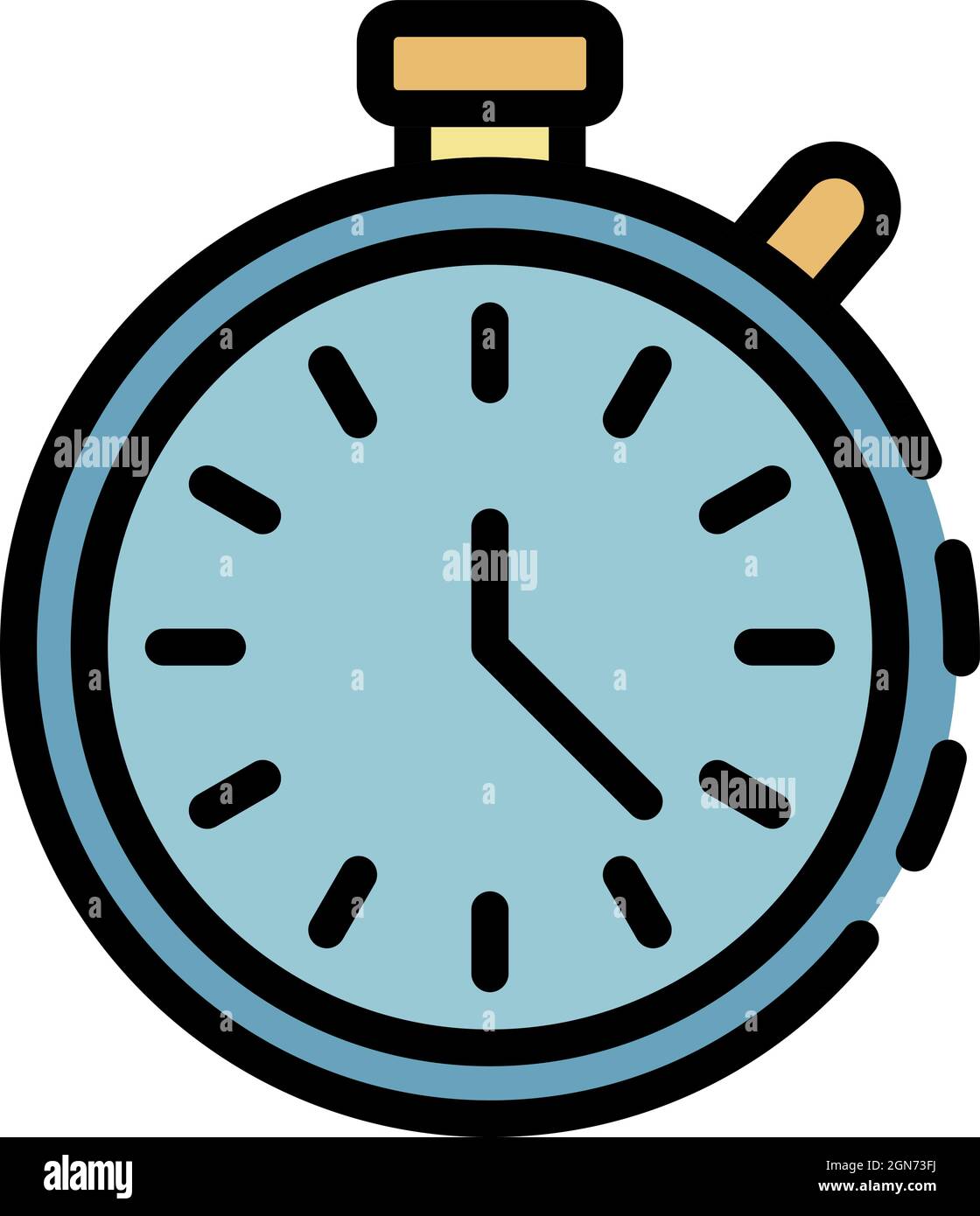 Stopwatch icon. Outline stopwatch vector icon color flat isolated Stock ...