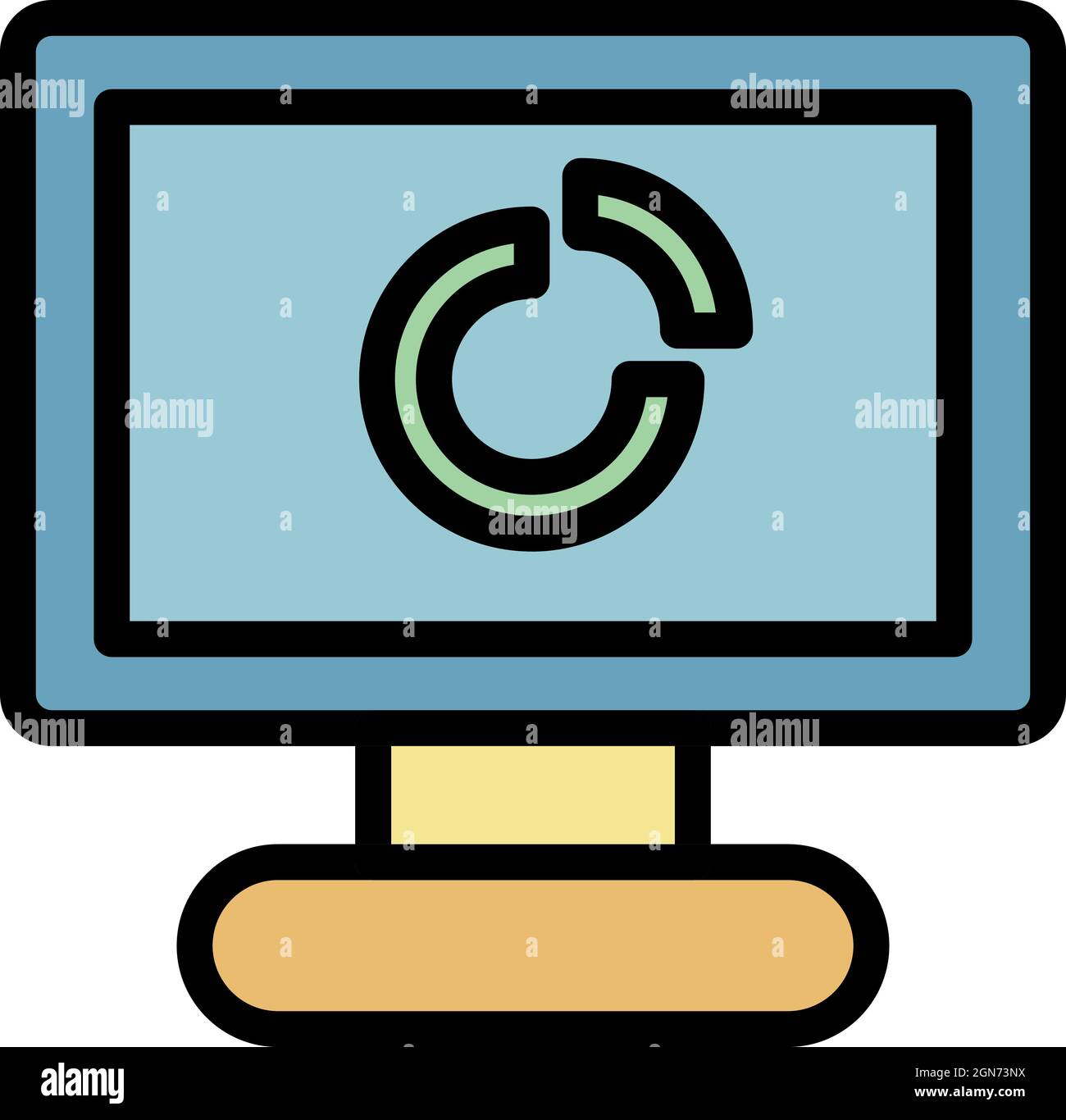 Personal computer icon. Outline personal computer vector icon color flat isolated Stock Vector