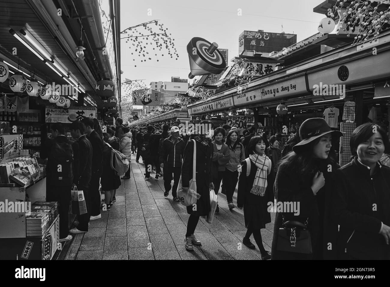 TOKYO, JAPAN - Dec 12, 2019: The markets at Senso-ji Temple in Asakusa, Tokyo, Japan Stock Photo