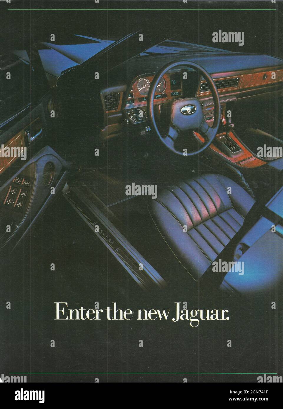 Vintage advertisement of JAGUAR cars old car 1970s 1980s Stock Photo