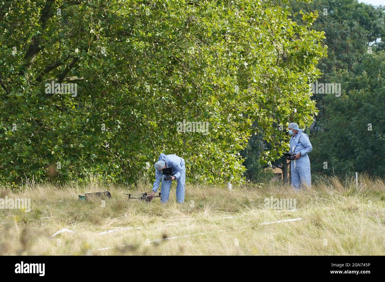 Forensic Officers in Cator Park, Kidbrooke, south London, near to the