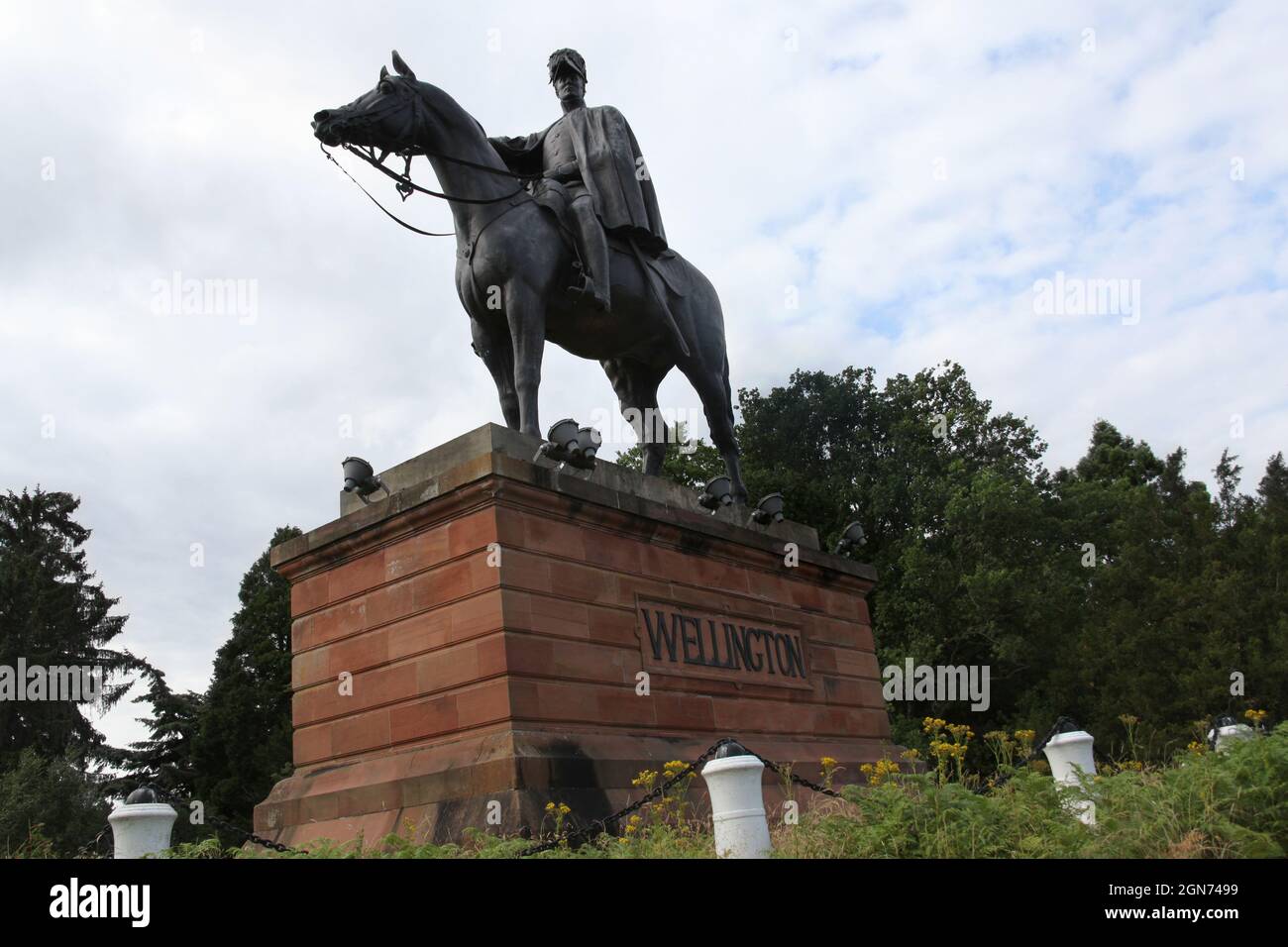 An equestrian statue of The Duke of Wellington found in Aldershot, Hampshire, UK, taken July 17th 2018 Stock Photo