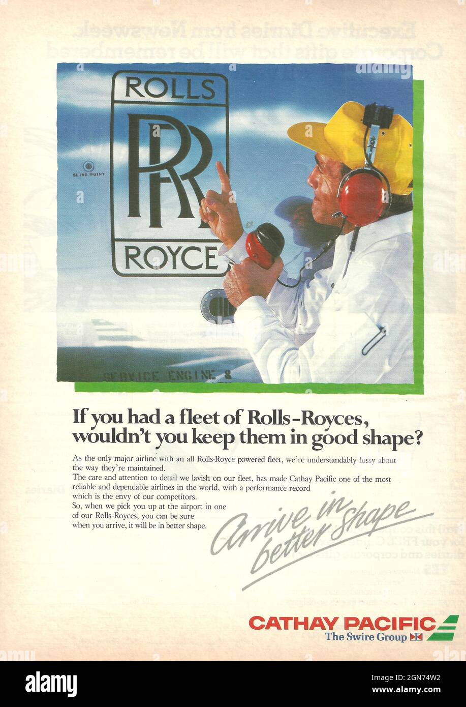 Rolls Royce paper advertisement advert 1970s 1980s Stock Photo